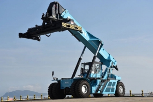 從“三一紅”到“三一藍(lán)”，三一全新VI電動(dòng)正面吊在湖南投入使用