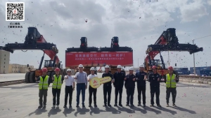 三一電動(dòng)正面吊亮相西北，助客戶加速打造“綠色低碳”內(nèi)陸港