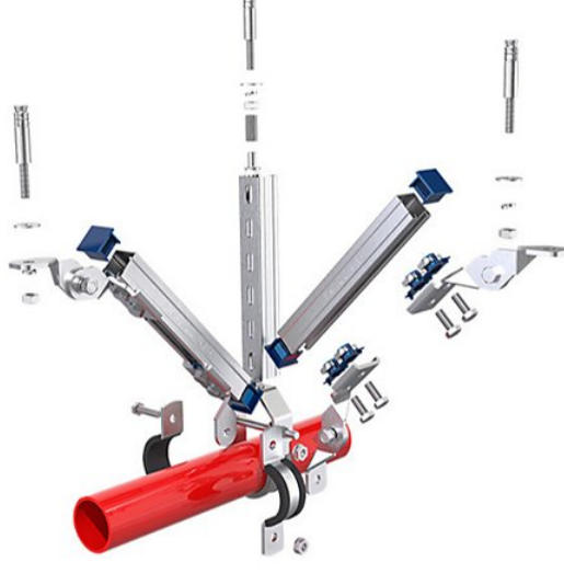 單管抗震支架 建筑抗震支吊架 防震組合件
