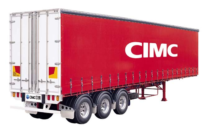 國際海運(yùn)側(cè)簾廂式運(yùn)輸半掛車