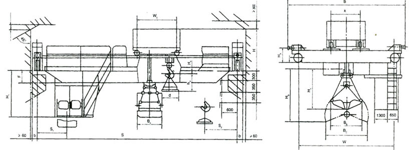河南省盛華5/5-16/16噸抓斗、電磁兩用橋式起重機(jī) 5/5-16/16噸