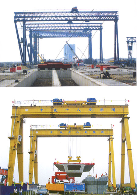 河南省中泉路橋500t門式起重機 500t