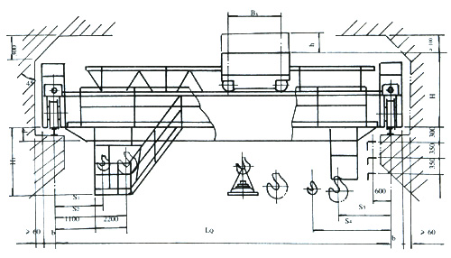 成都市中州16/3.2-32/5噸副鉤電磁橋式起重機(jī) 16/3.2-32/5噸