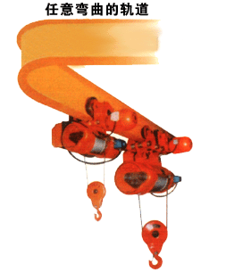 上海豪礦:任意彎曲軌道電動葫蘆