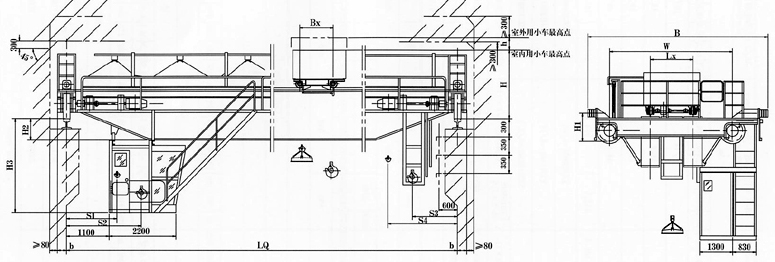 河南礦源:20/5~32/5噸副鉤電磁橋式起重機