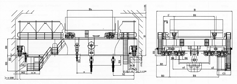 河南礦源:150/30~400/80噸吊鉤橋式起重機