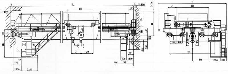 河南礦源:100/30-125/30噸吊鉤橋式起重機