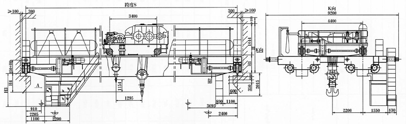 河南礦源:75/20噸吊鉤橋式起重機