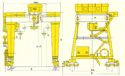 江蘇象王:100/20t-320/80t 雙主梁吊鉤門式起重機(jī)