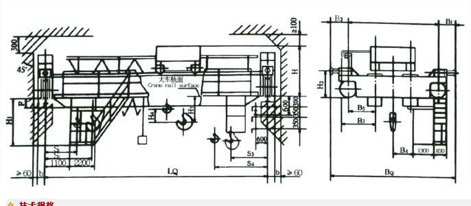 河南豫中:16/3.2-50/10噸變頻調(diào)速橋式起重機