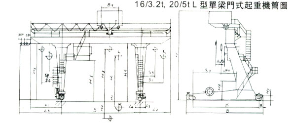 上海鷹鵬:L型單梁門(mén)式起重機(jī) L型