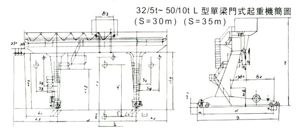 上海鷹鵬:16/3.2-30/10t L型單梁門(mén)式起重機(jī)