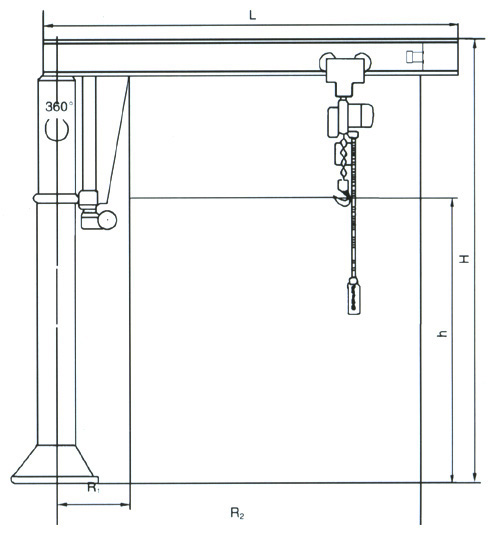 河南晟源:ZX-A型定柱式旋臂起重機(jī) ZX-A型