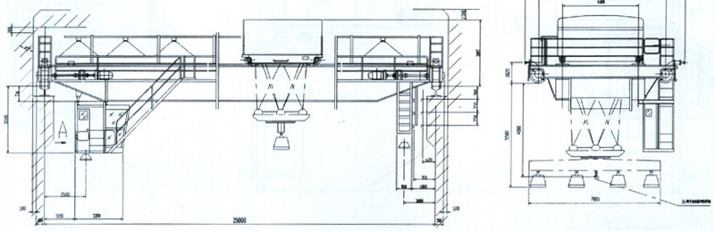 河南晟源:12.5+12.5噸旋轉電磁掛梁起重機