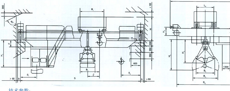 河南晟源:5/5～16/16噸抓斗、吊鉤兩用橋式起重機