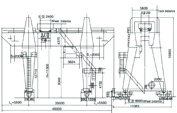 河南晟源:20t-35m噸雙主梁電磁門式起重機