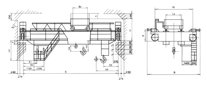 無(wú)錫融威(洛龍):32/5噸電動(dòng)雙梁慢速吊鉤橋式起重機(jī)