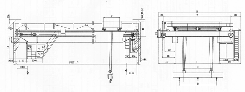 河南衛(wèi)華:5+5)～(25+25)t掛梁橋式起重機(jī)(垂直主梁方向)