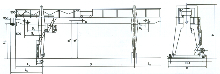上海炬神:5~50/10噸雙梁吊鉤門式起重機(jī)
