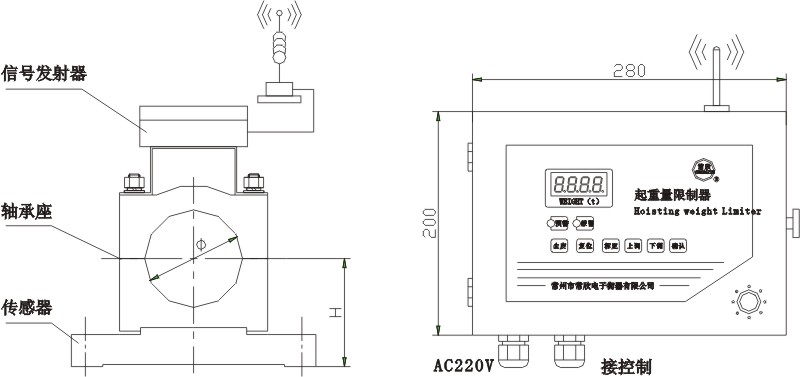 常州市常欣QCX-2M和2W型起重量限制器