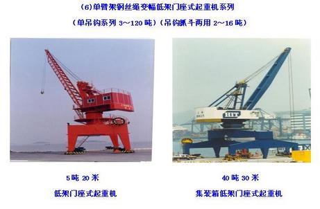 單臂架鋼絲繩變幅低架門座式起重機(jī)系列